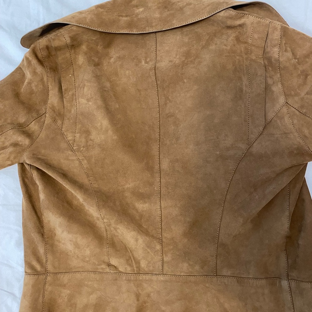 Massimo Dutti Camel Leather Jacket size small with silver hardware - Picture 11 of 14